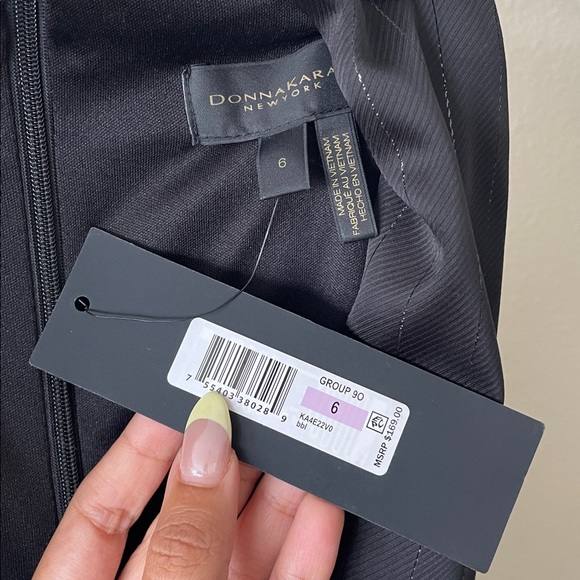 Donna Karan - V-neck Pinstripe Jumpsuit - Picture 6 of 9